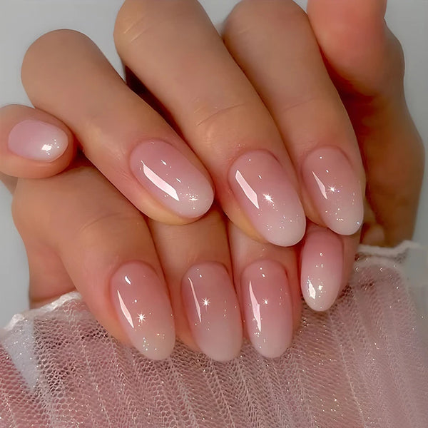 Glossy Pink Press-On Nails-24 piece set