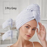 Quick-Drying Microfiber Hair Drying Cap Absorbent Soft Anti-Frizz Hair Towel