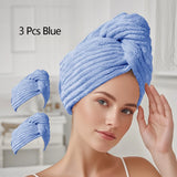 Quick-Drying Microfiber Hair Drying Cap Absorbent Soft Anti-Frizz Hair Towel